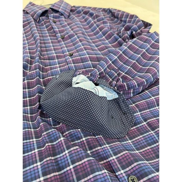 NWOT W.R.K Size 16 OMBRE 4 Way Stretch CHECK PERFORMANCE DRESS SHIRT MSRP $98 - Picture 11 of 14